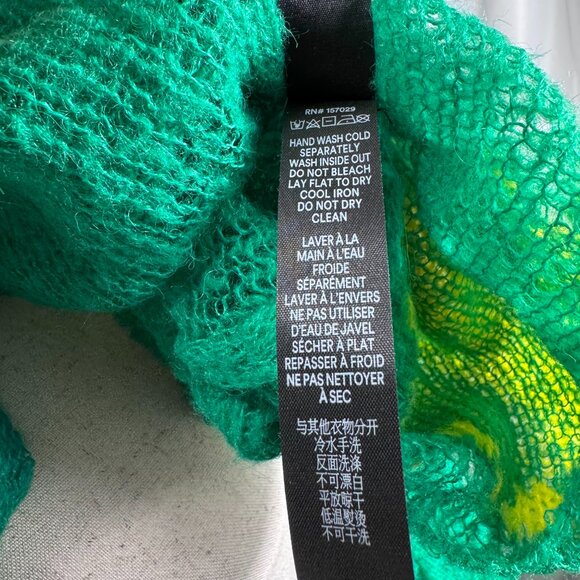 Savage X Fenty Knittin Pretty Loose Knit Sunburst Green Yellow Sweater (Size L) - Picture 15 of 16